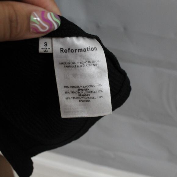 Reformation Dress Small Sleeveless Maxi Ribbed Bodycon Tank Black Casual Comfy - Picture 7 of 9